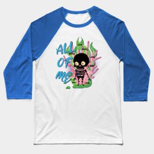 Teethgrinder Glitch Skull - All Of Me Baseball T-Shirt